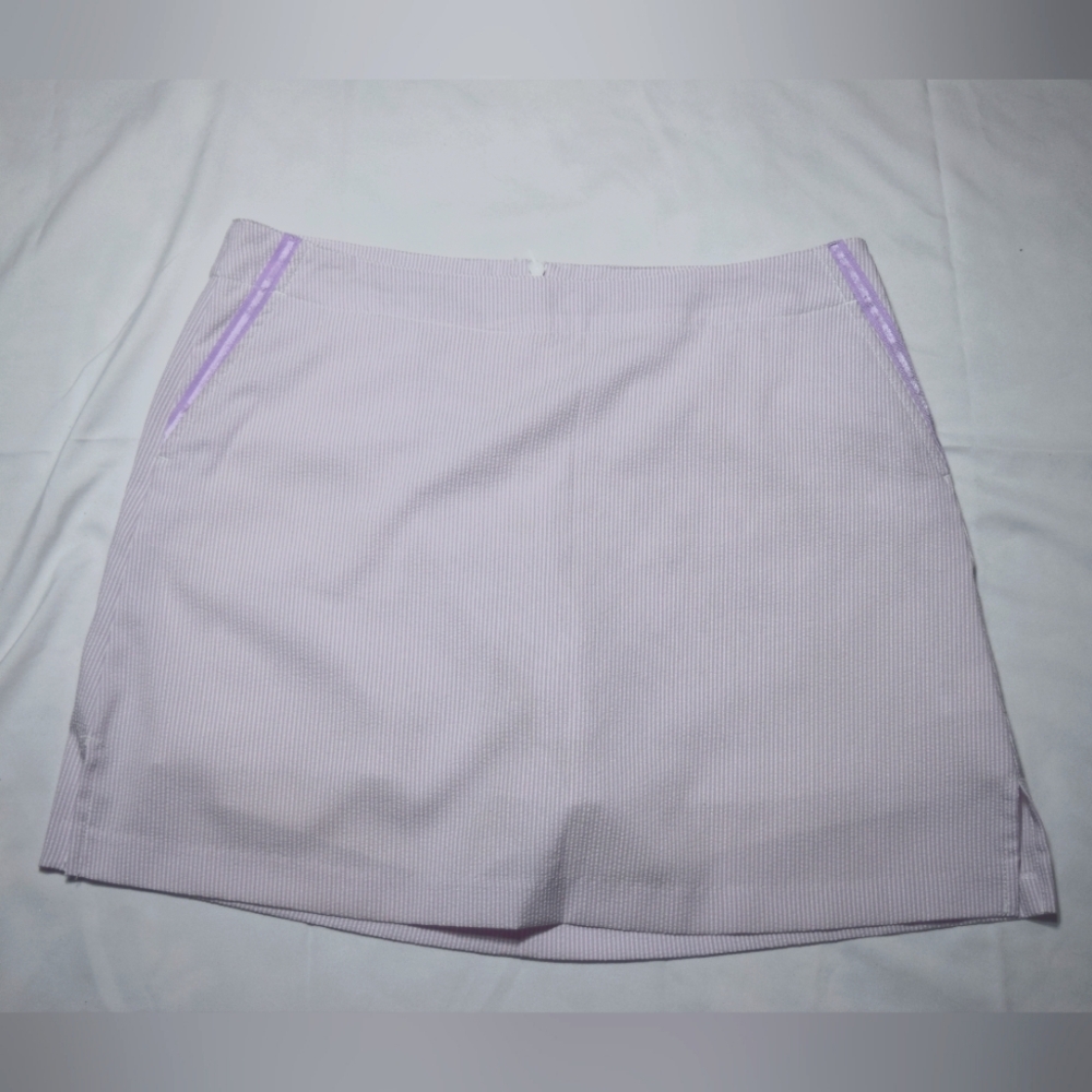 Lady Hagen striped seersucker golf skort, 10